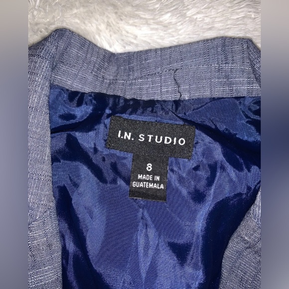 I. N. Studio Women’s Navy Blue Denim Like Vest Open Front w/ Collar Sz 8 NWT - Picture 12 of 12